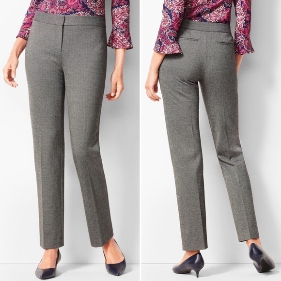 Talbots Italian Luxe Knit Herringbone Straight Leg Pants 12P 12 petite career - Picture 1 of 12